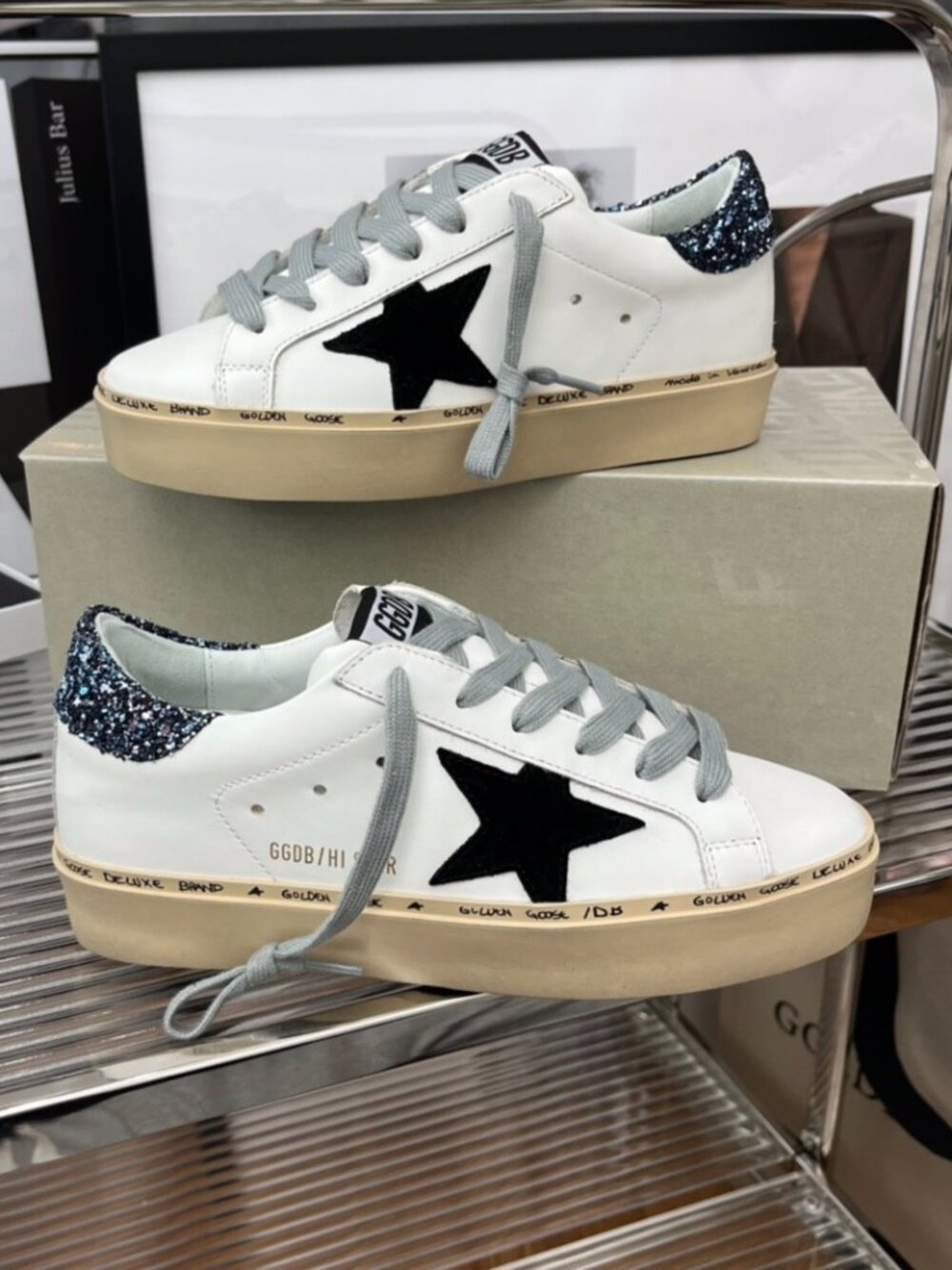 Golden Goose Deluxe Brand Hi-Star Glitter Sneakers